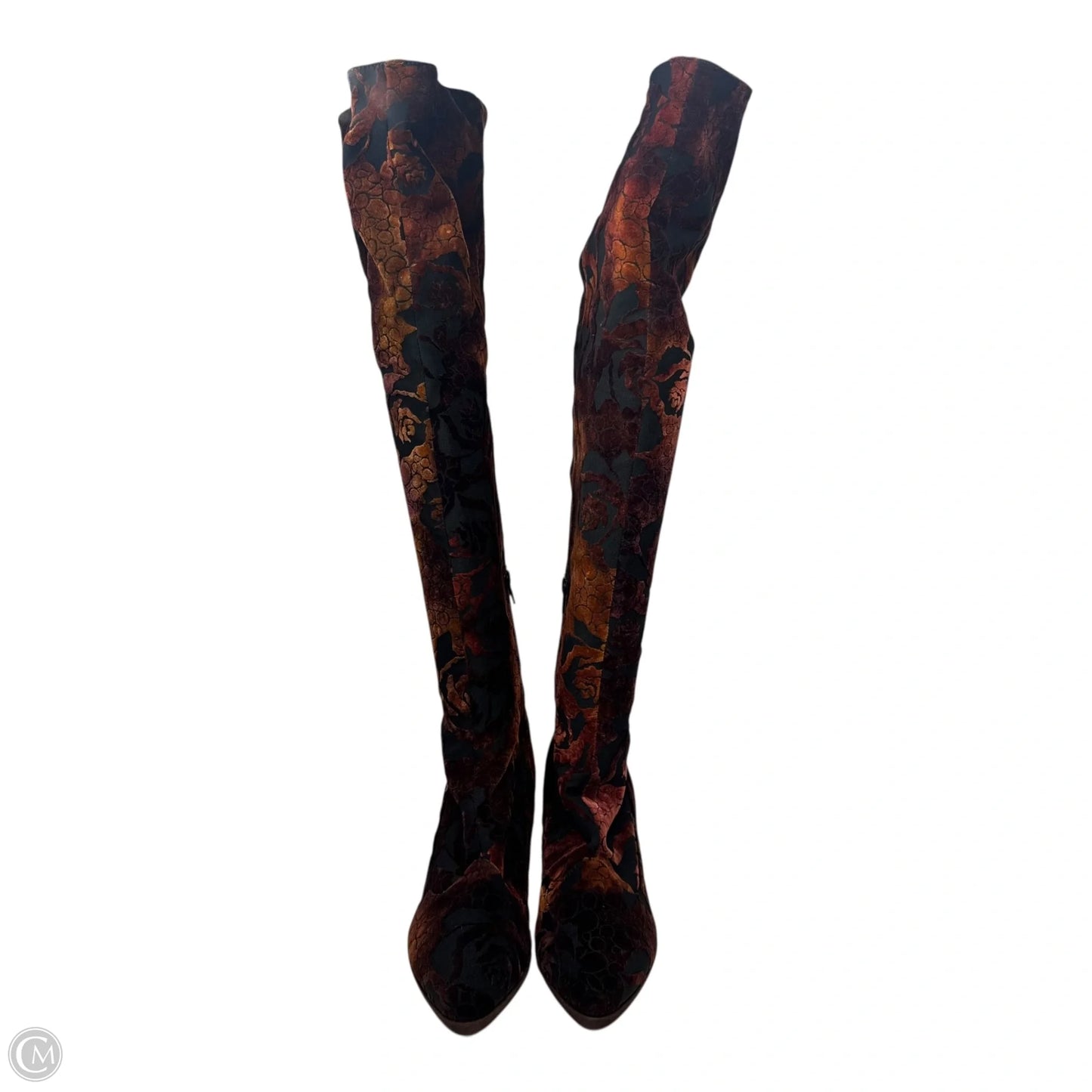 Lola’s Dream Boots By Poetic License In Floral Burnout Velvet, Size: 9.5