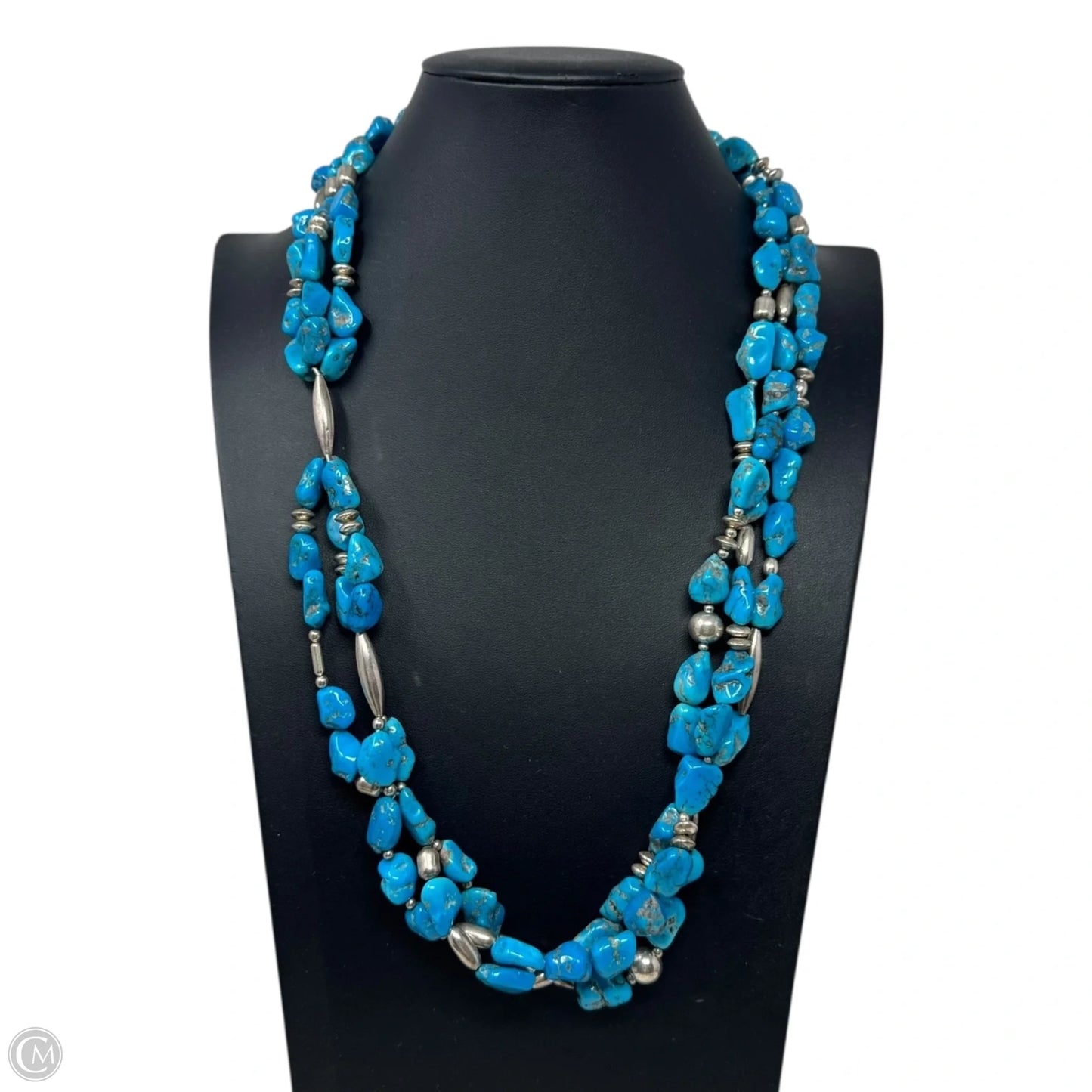 Layered Nugget Necklace Sterling Clasp