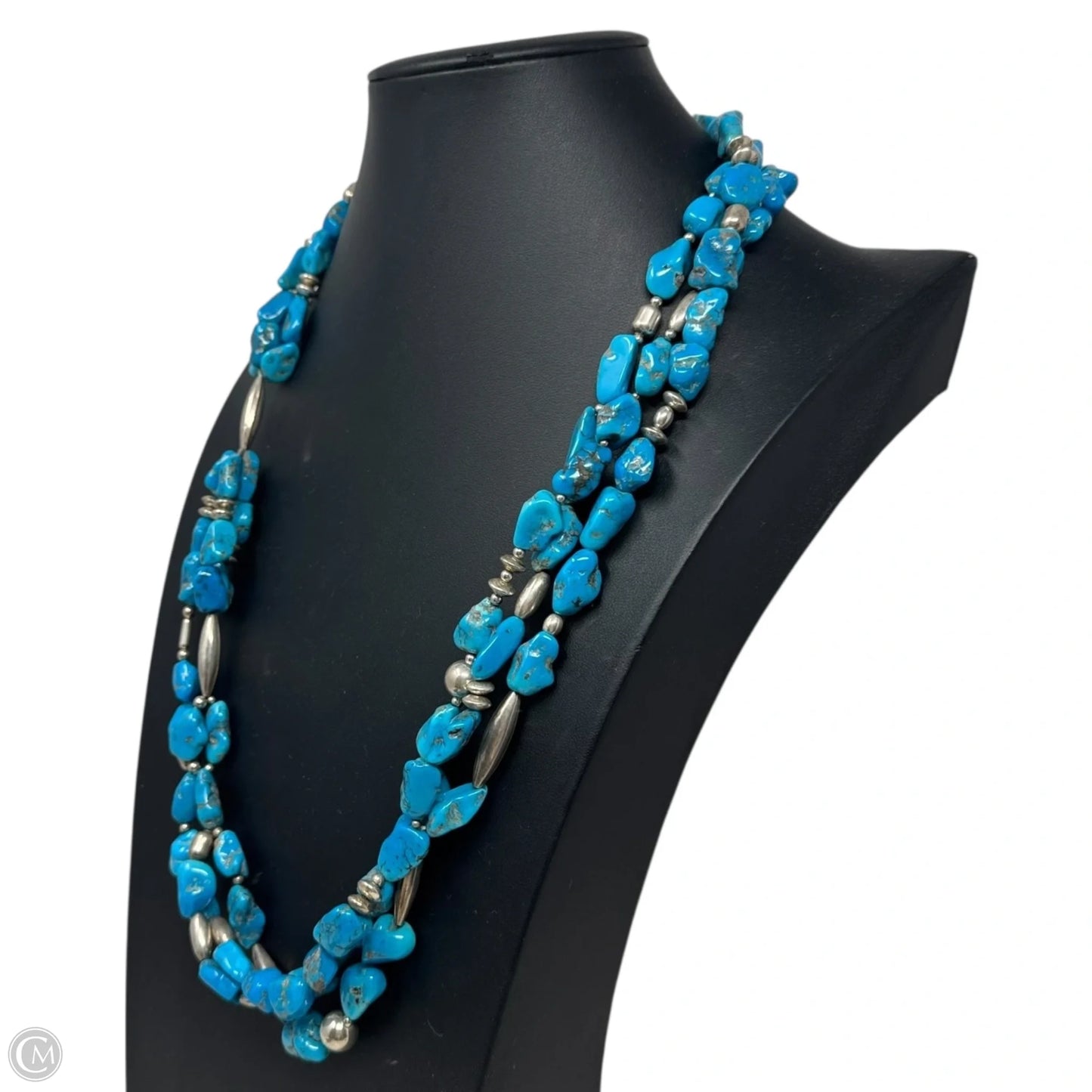 Layered Nugget Necklace Sterling Clasp