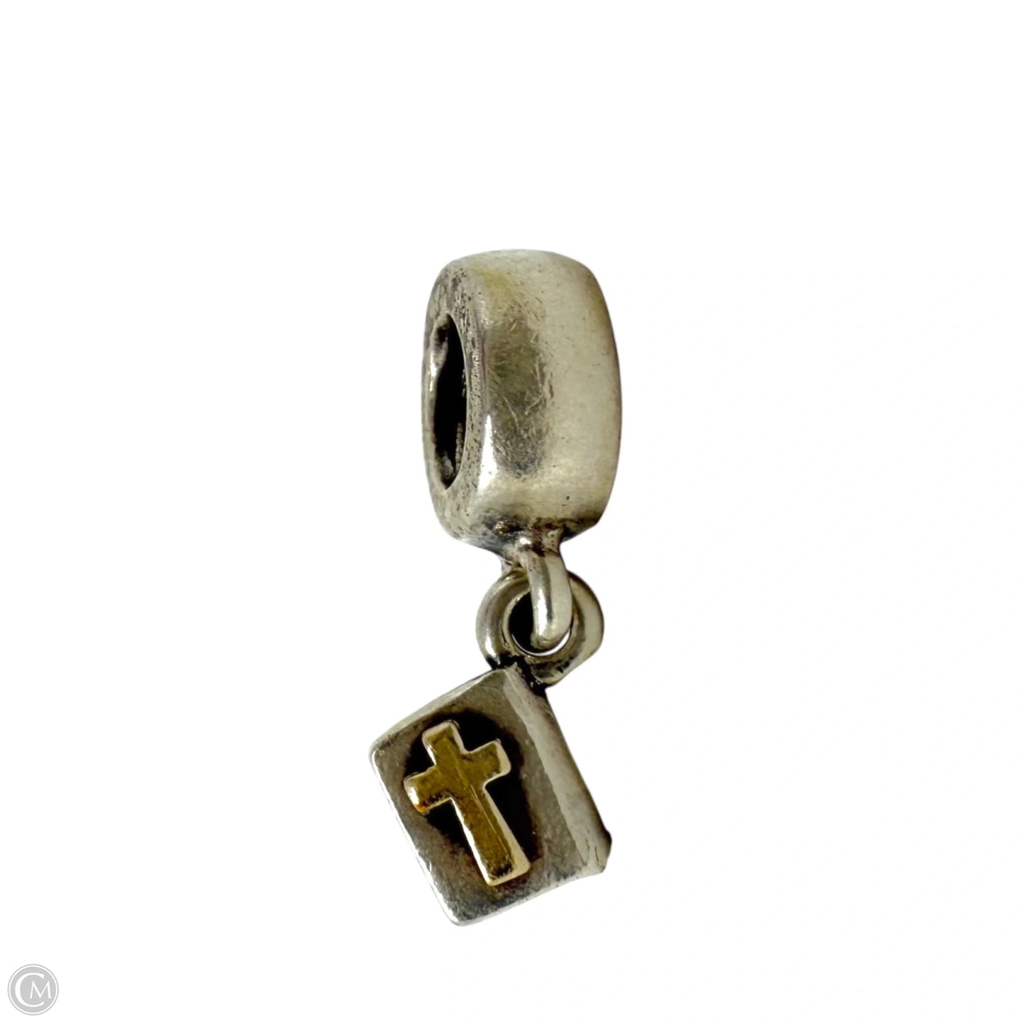 Two Tone 14K Gold & Sterling Silver Bible Dangle Charm By Pandora