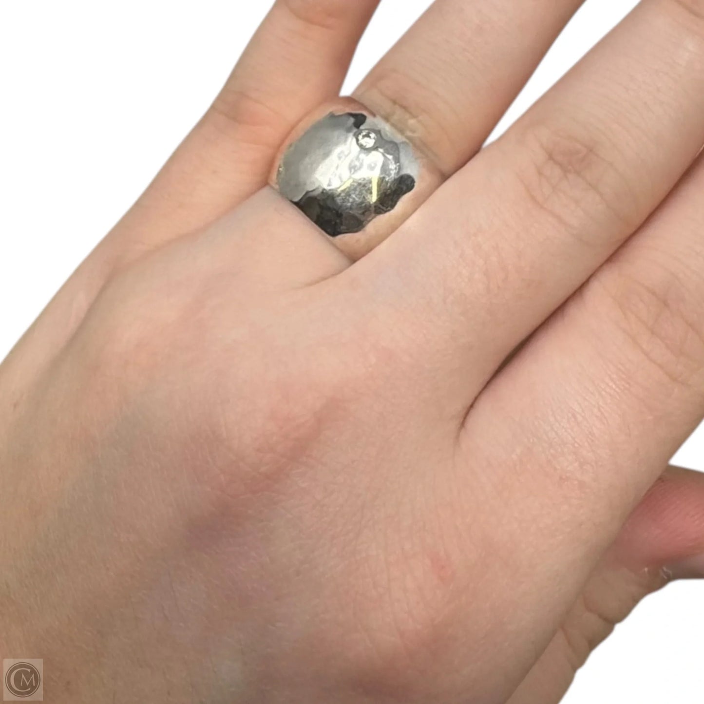 Lightly Hammered Thick Ring Sterling Silver By Silpada, Size: 8