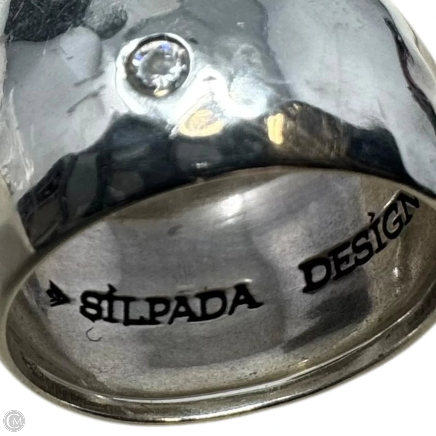 Lightly Hammered Thick Ring Sterling Silver By Silpada, Size: 8