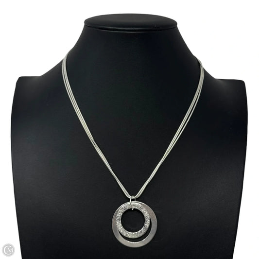 3 Layer Circle Pendant Necklace Sterling Silver
