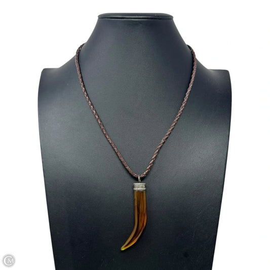 Braided Leather Cord “Tusk” Necklace Sterling Silver By Silpada