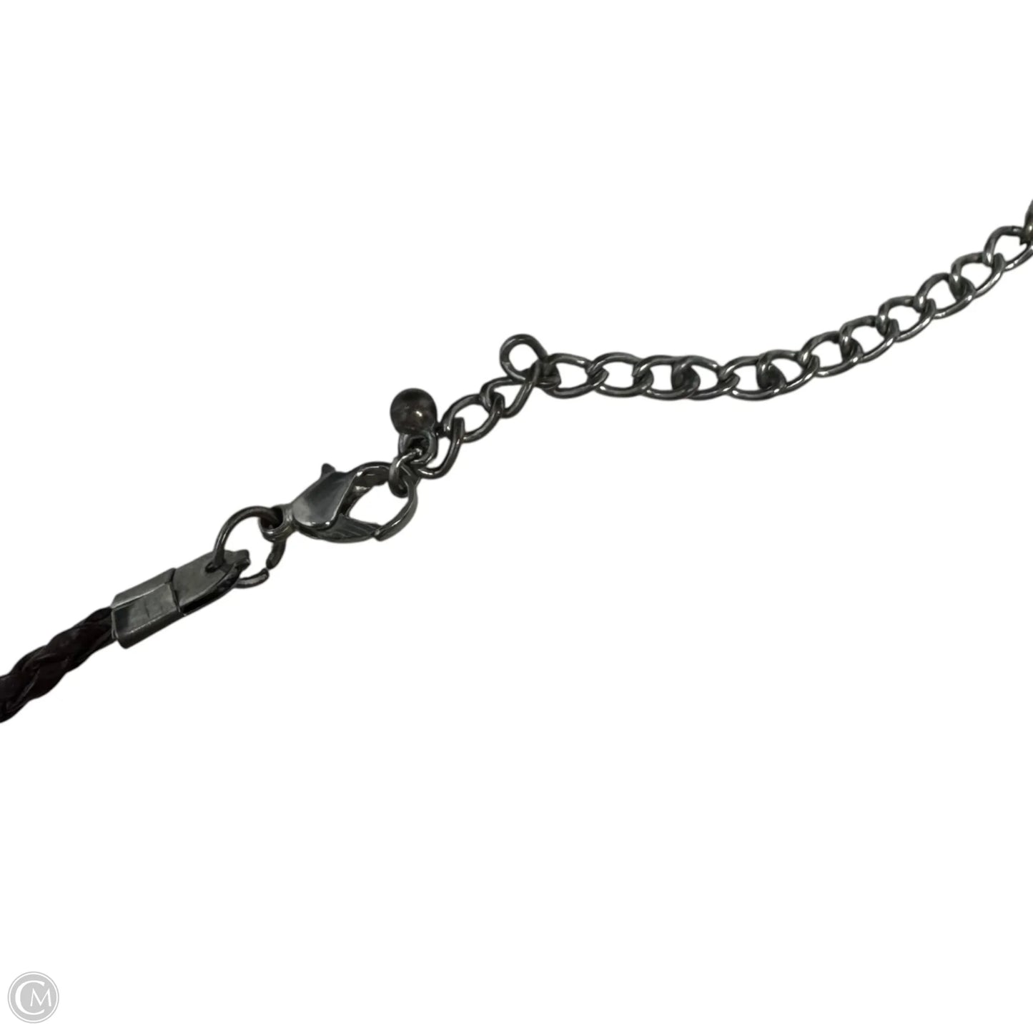 Braided Leather Cord “Tusk” Necklace Sterling Silver By Silpada