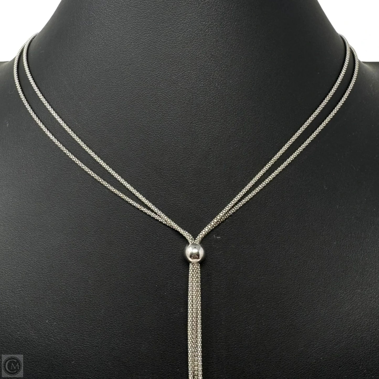 Adjustable Lariat Slider Necklace Sterling Silver