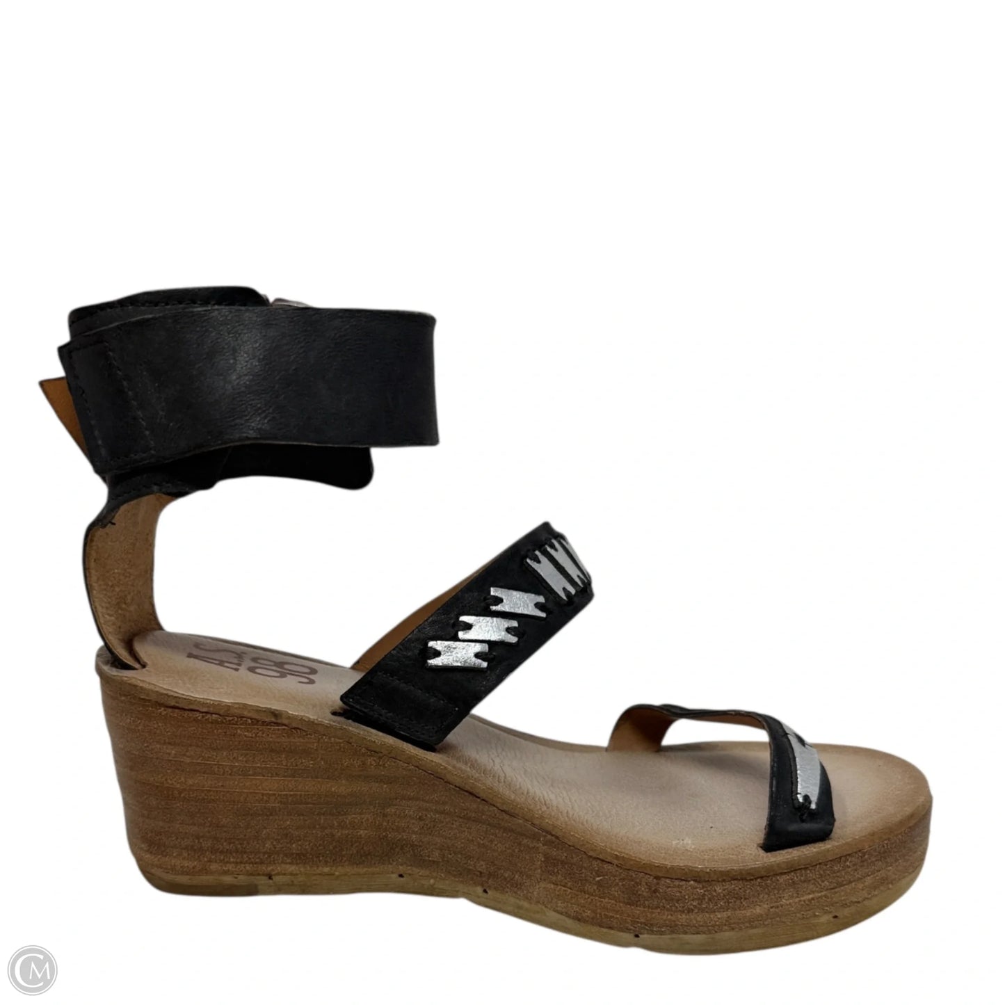 Noa Buckle Platform Wedge Sandals By A.S. 98 In Black, Size: 8
