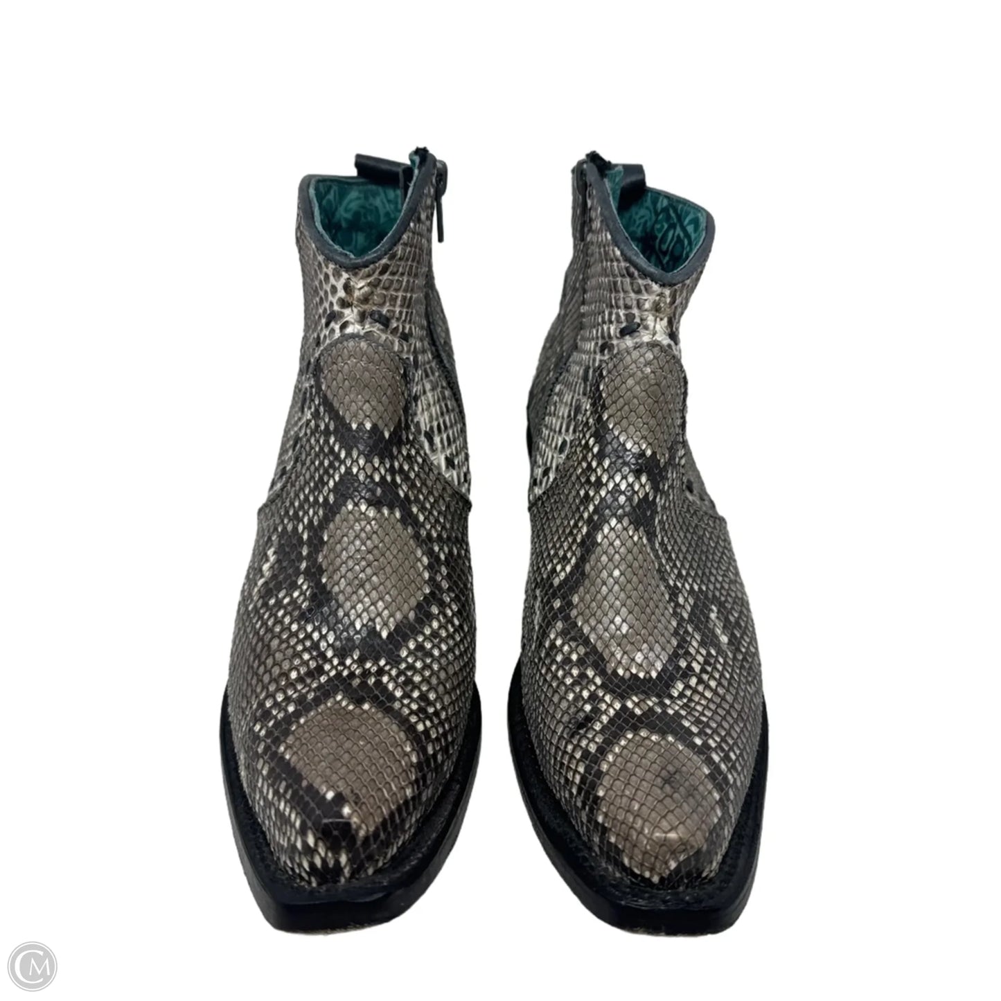 Python Snip Toe Boots Western By Corral In Snakeskin Print, Size: 8.5