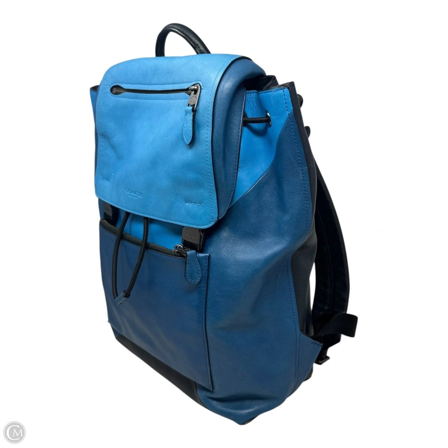 Manhattan Leather Backpack Designer By Coach, Size: Large