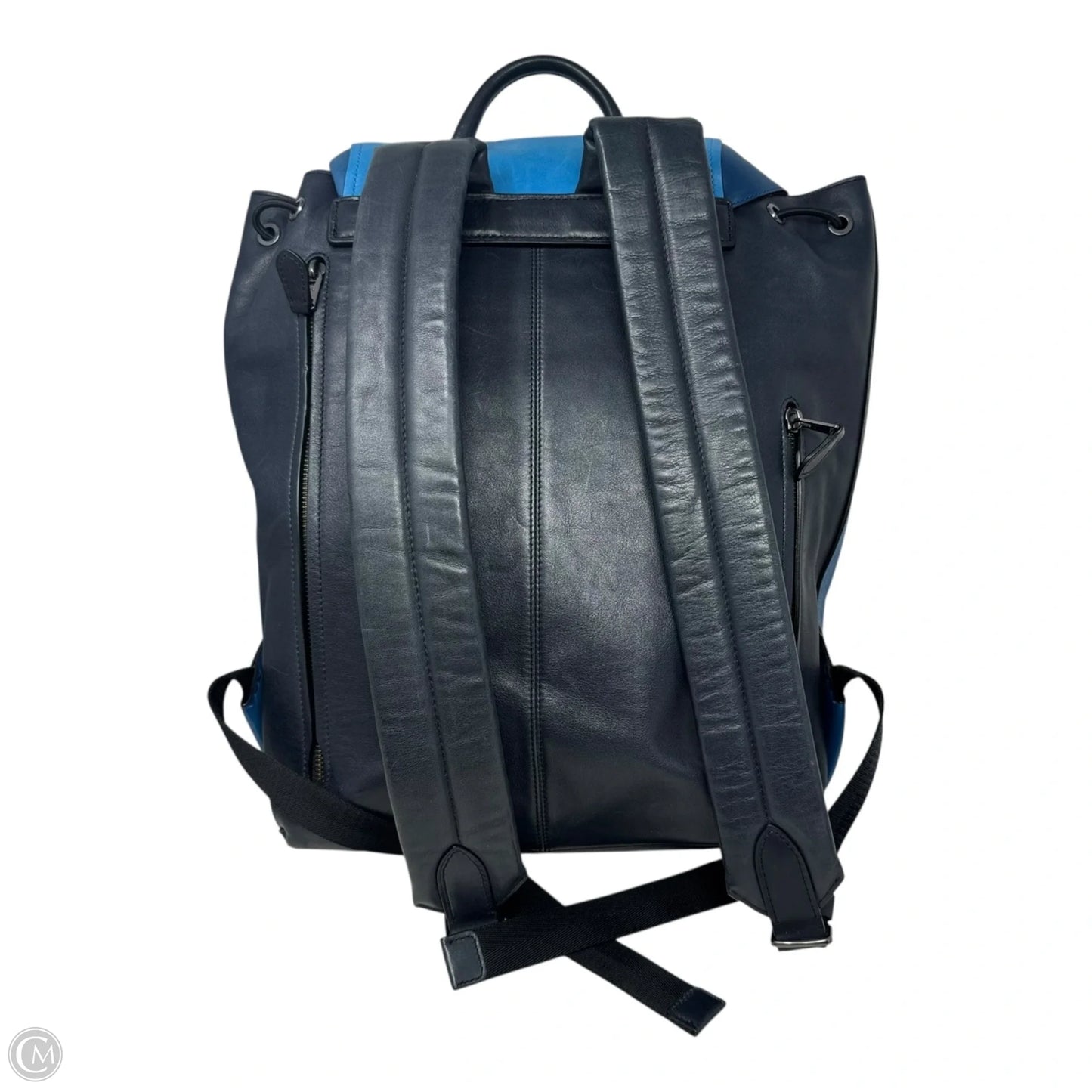 Manhattan Leather Backpack Designer By Coach, Size: Large