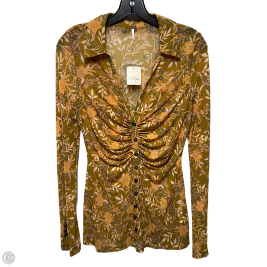 Sheer Mesh Top Long Sleeve By Free People In Multi-colored, Size: M