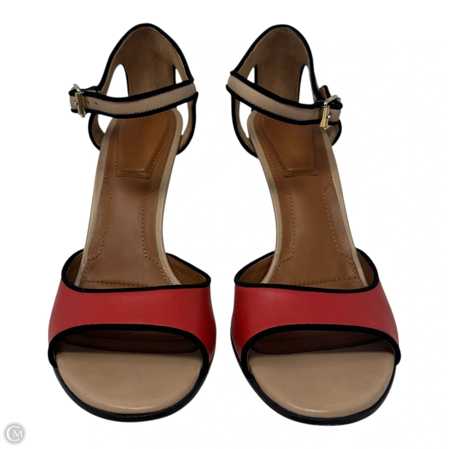 SS 2012 RTW Collection Leather Colorblock Ankle Strap Stiletto Sandals Luxury Designer By Givenchy In Cream, Size: 8 (EU 38.5)