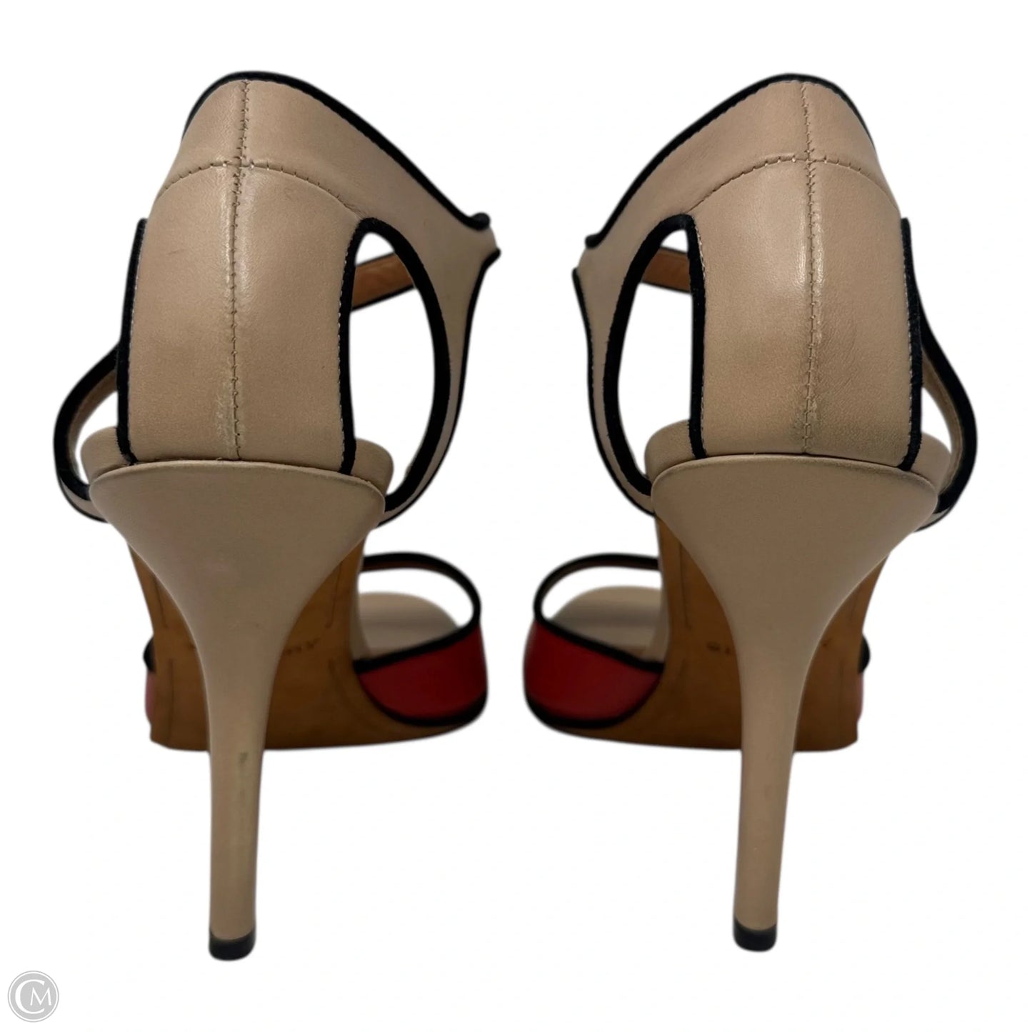 SS 2012 RTW Collection Leather Colorblock Ankle Strap Stiletto Sandals Luxury Designer By Givenchy In Cream, Size: 8 (EU 38.5)