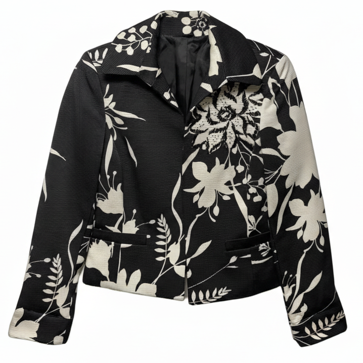 Beaded Blazer By Linda Allard Ellen Tracy In Black & White, Size: 4