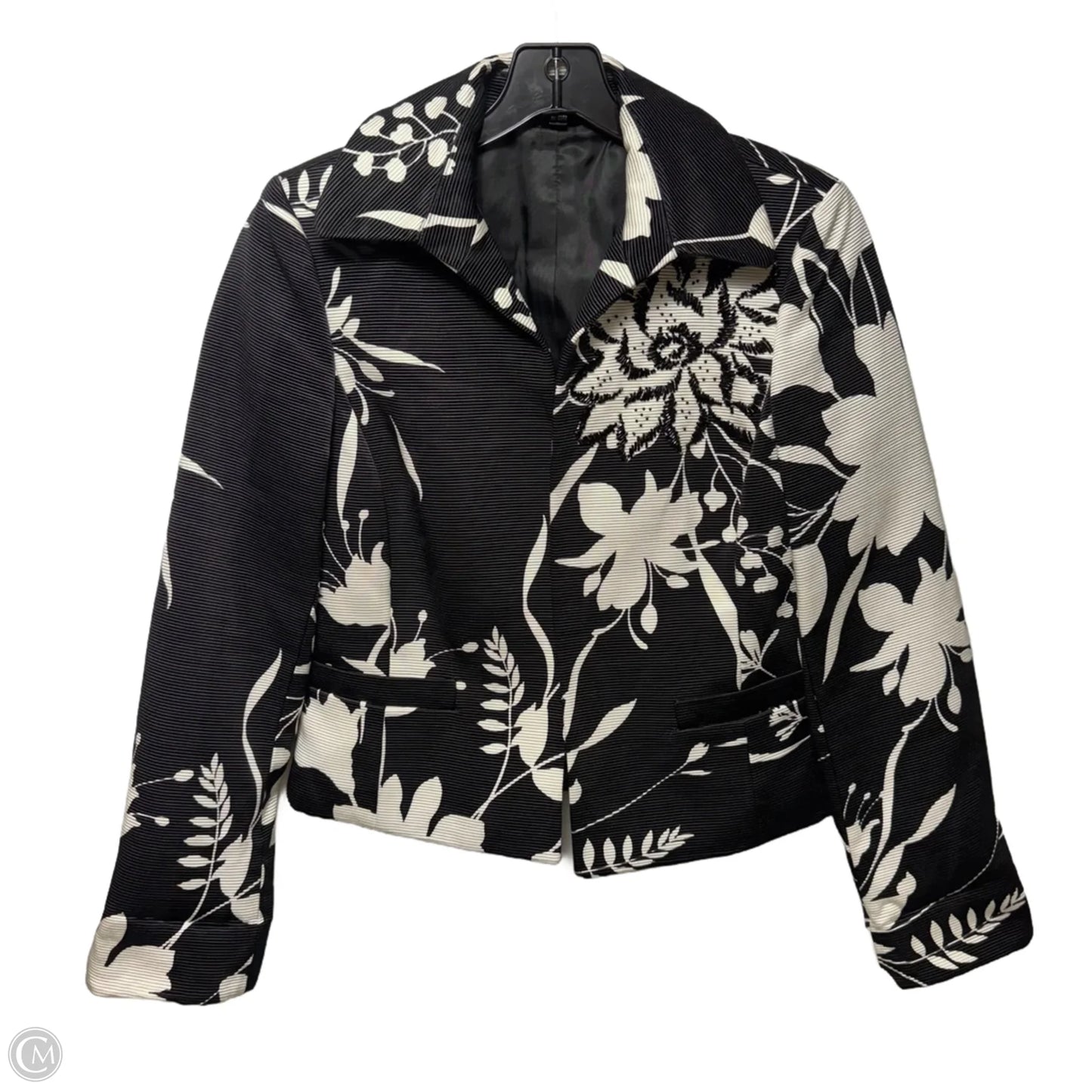Beaded Blazer By Linda Allard Ellen Tracy In Black & White, Size: 4