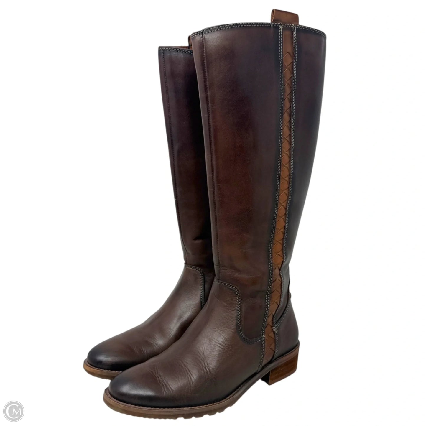 Garda Braded Leather Riding Boots By Pikolinos In Brown, Size: 6