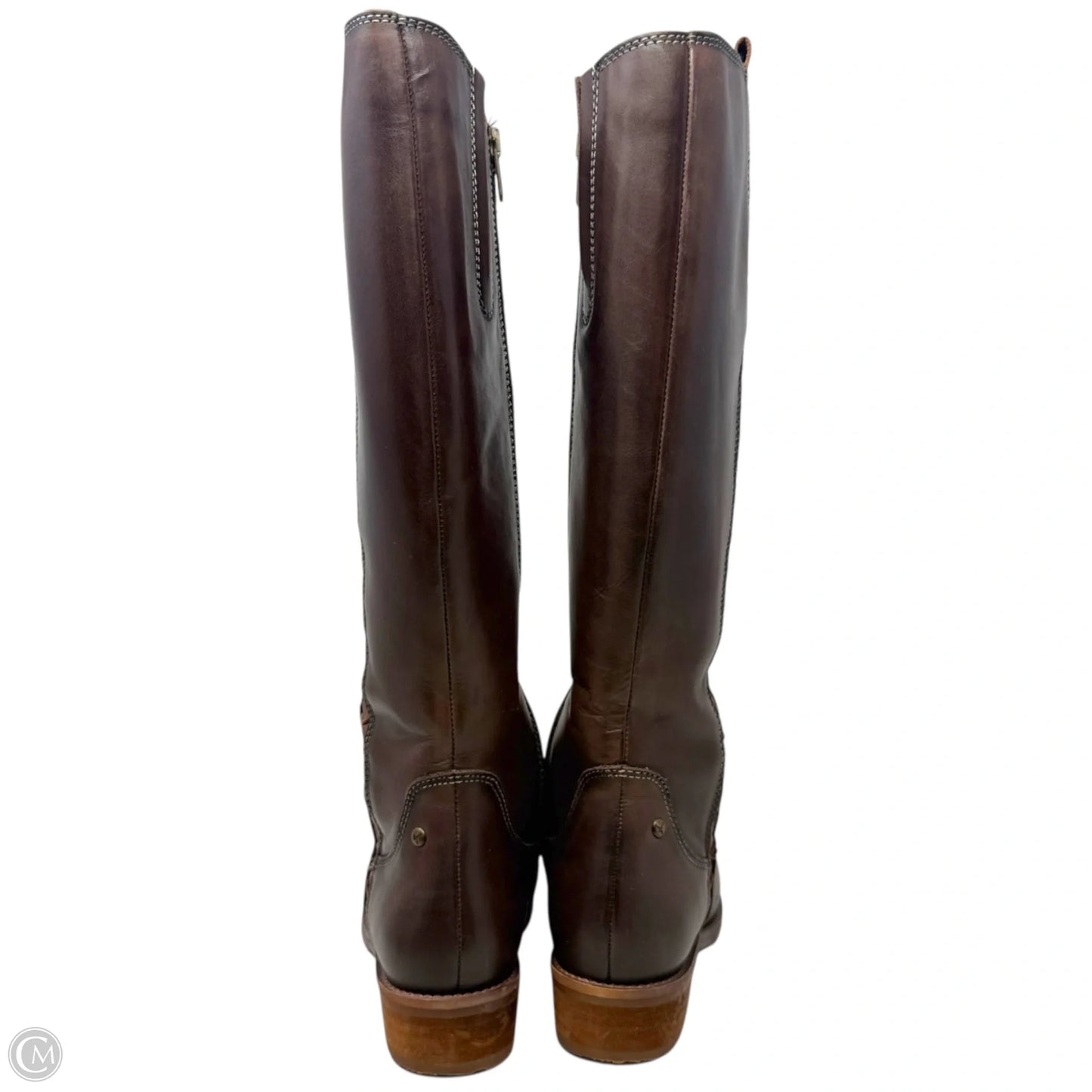 Garda Braded Leather Riding Boots By Pikolinos In Brown, Size: 6