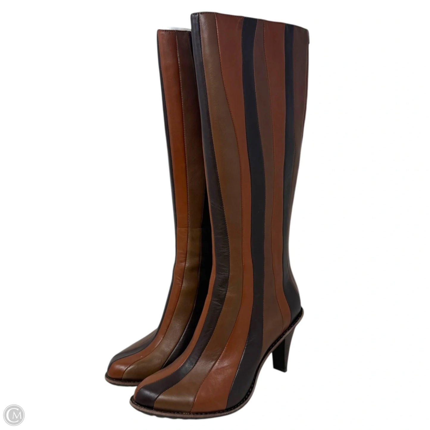 Kampot Boots Mid-calf By Tsubo In Striped Pattern, Size: 6