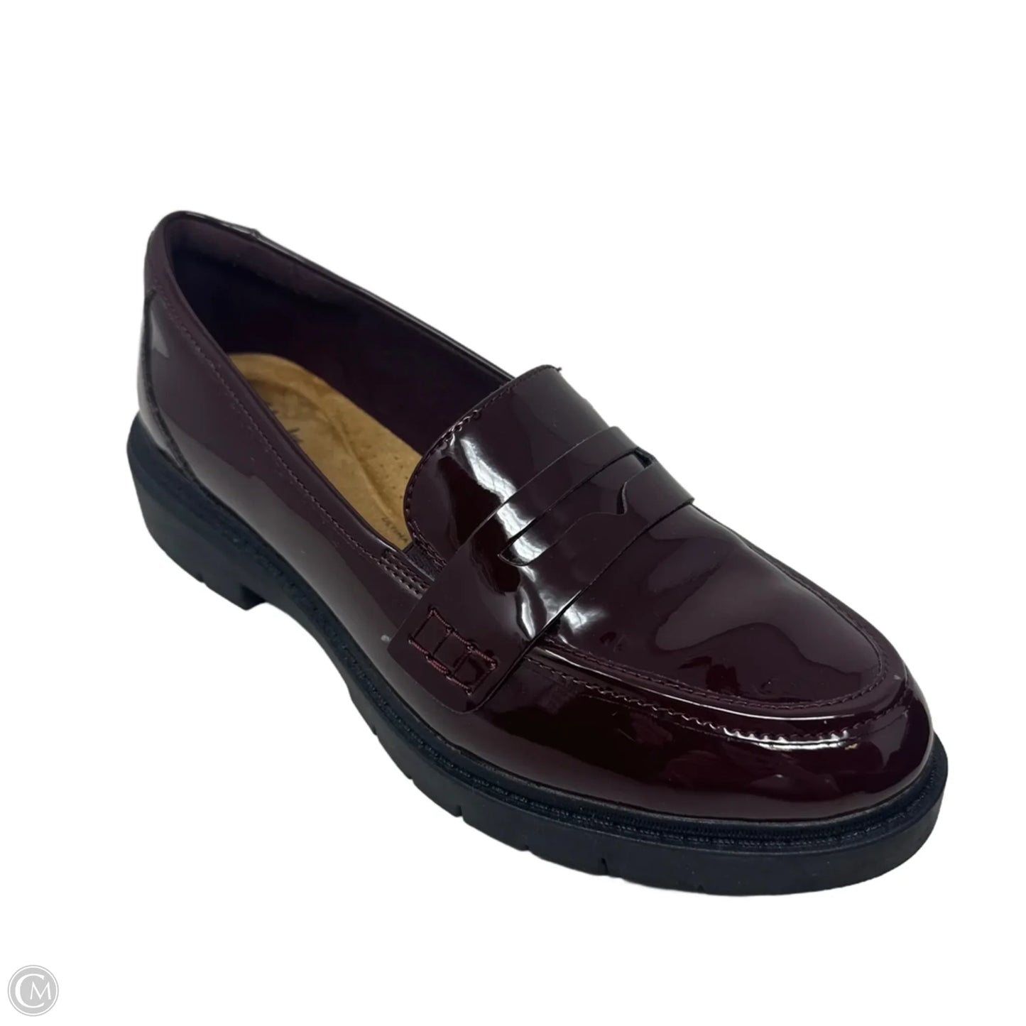 Westlynn Ayla Patent Loafers By Clarks In Maroon, Size: 9