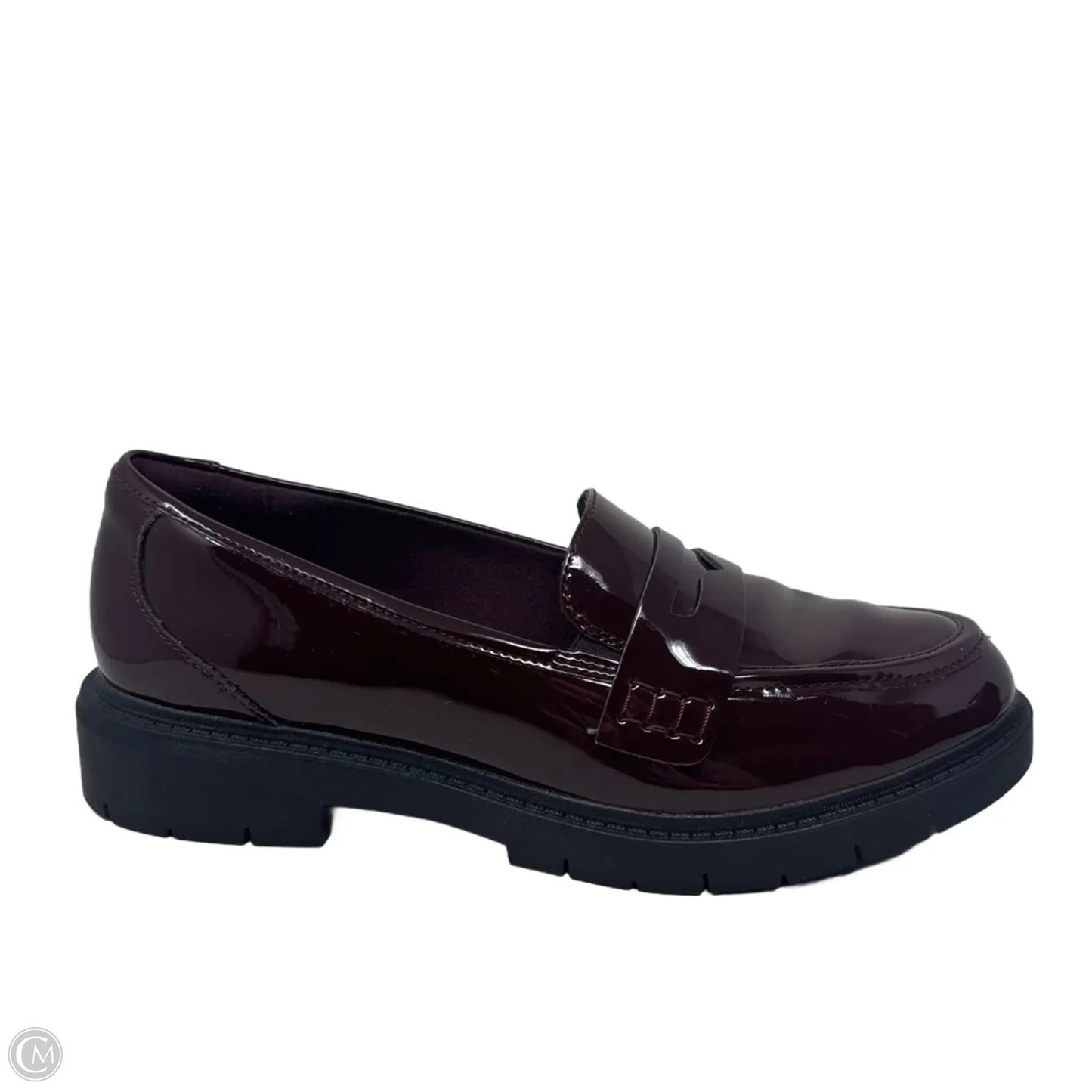 Westlynn Ayla Patent Loafers By Clarks In Maroon, Size: 9