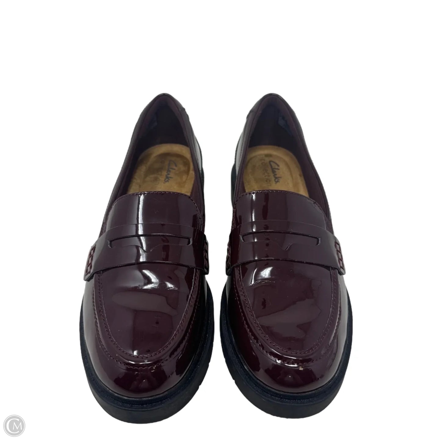 Westlynn Ayla Patent Loafers By Clarks In Maroon, Size: 9