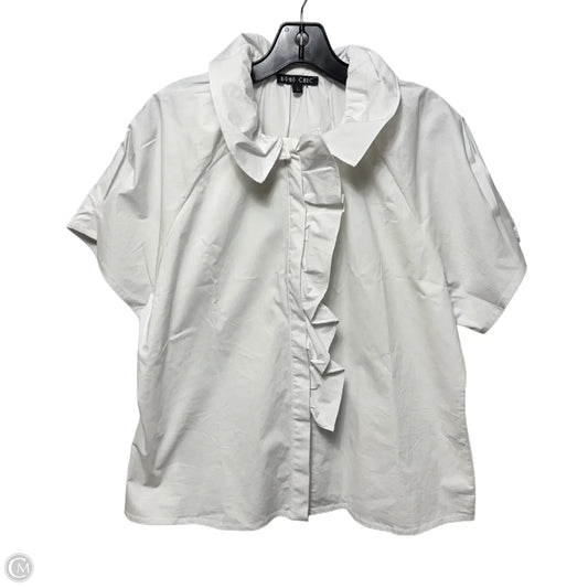 Top Short Sleeve By Boho Chic In White, Size: L
