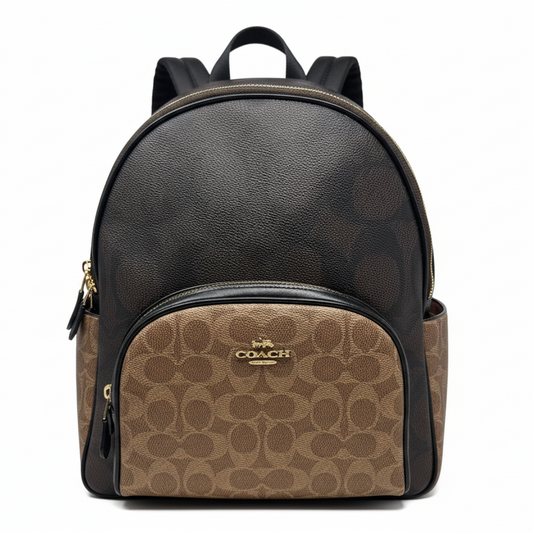 Court Signature Colorblock Backpack Designer By Coach, Size: Medium