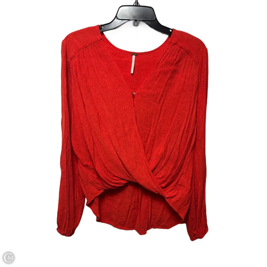 Top Long Sleeve By Free People In Orange, Size: S