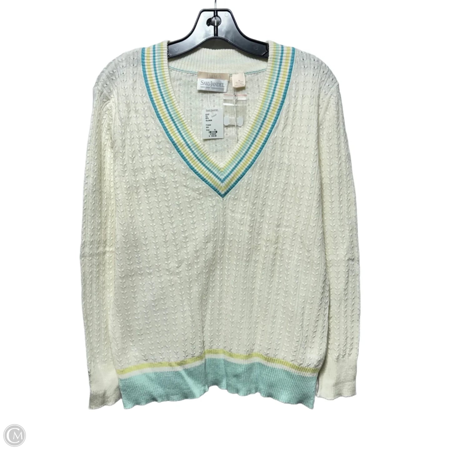 Cotton & Linen Sweater By Imma In Cream, Size: XL