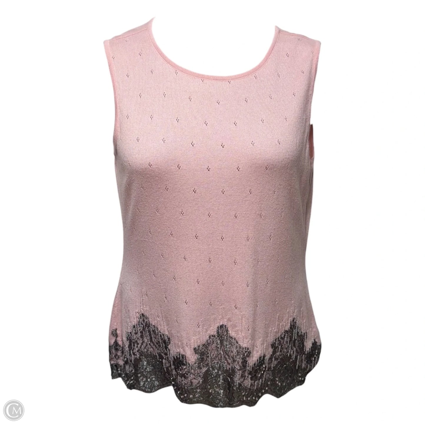 Cashmere Silk Blend Cardigan Sweater Twin Set Designer By Escada In Pink, Size: M