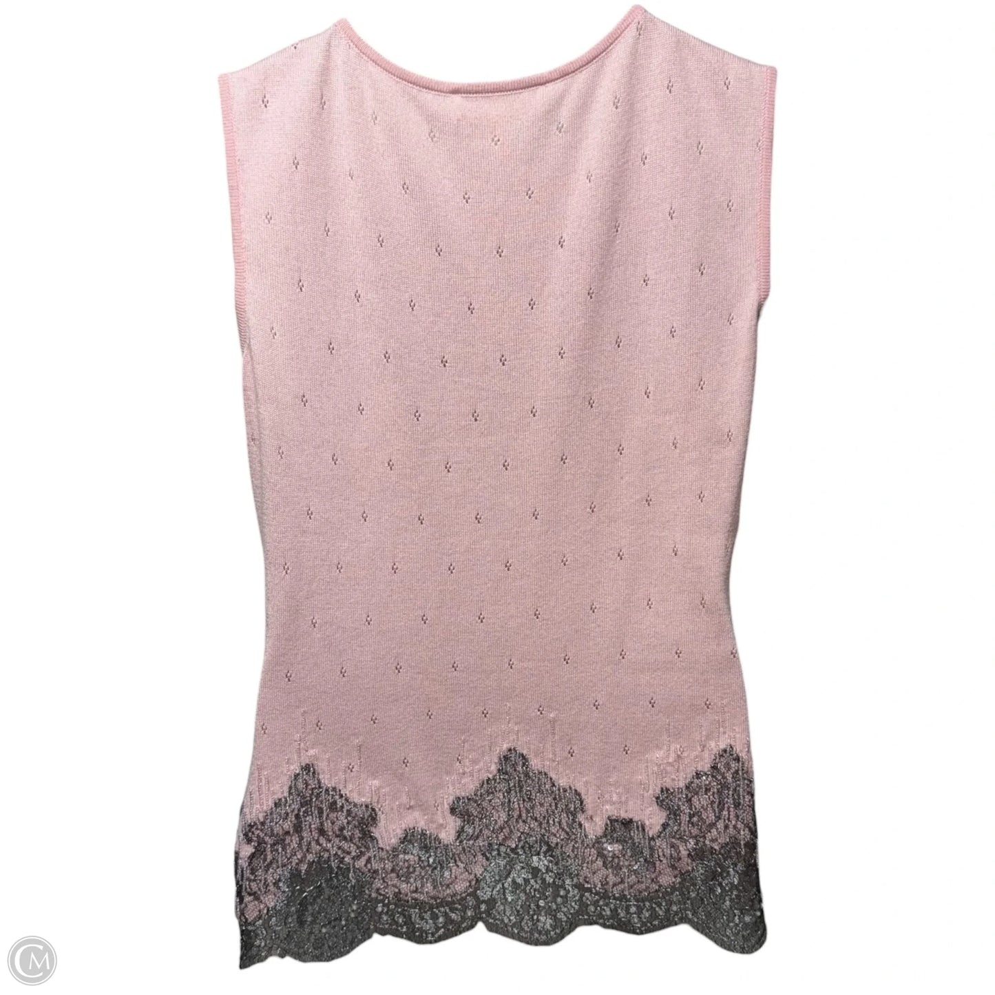 Cashmere Silk Blend Cardigan Sweater Twin Set Designer By Escada In Pink, Size: M