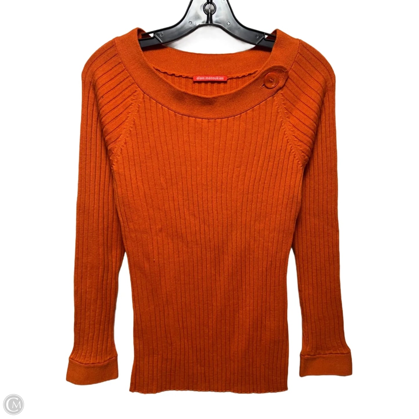 Ribbed Sweater By Alain Manoukian In Orange, Size: M