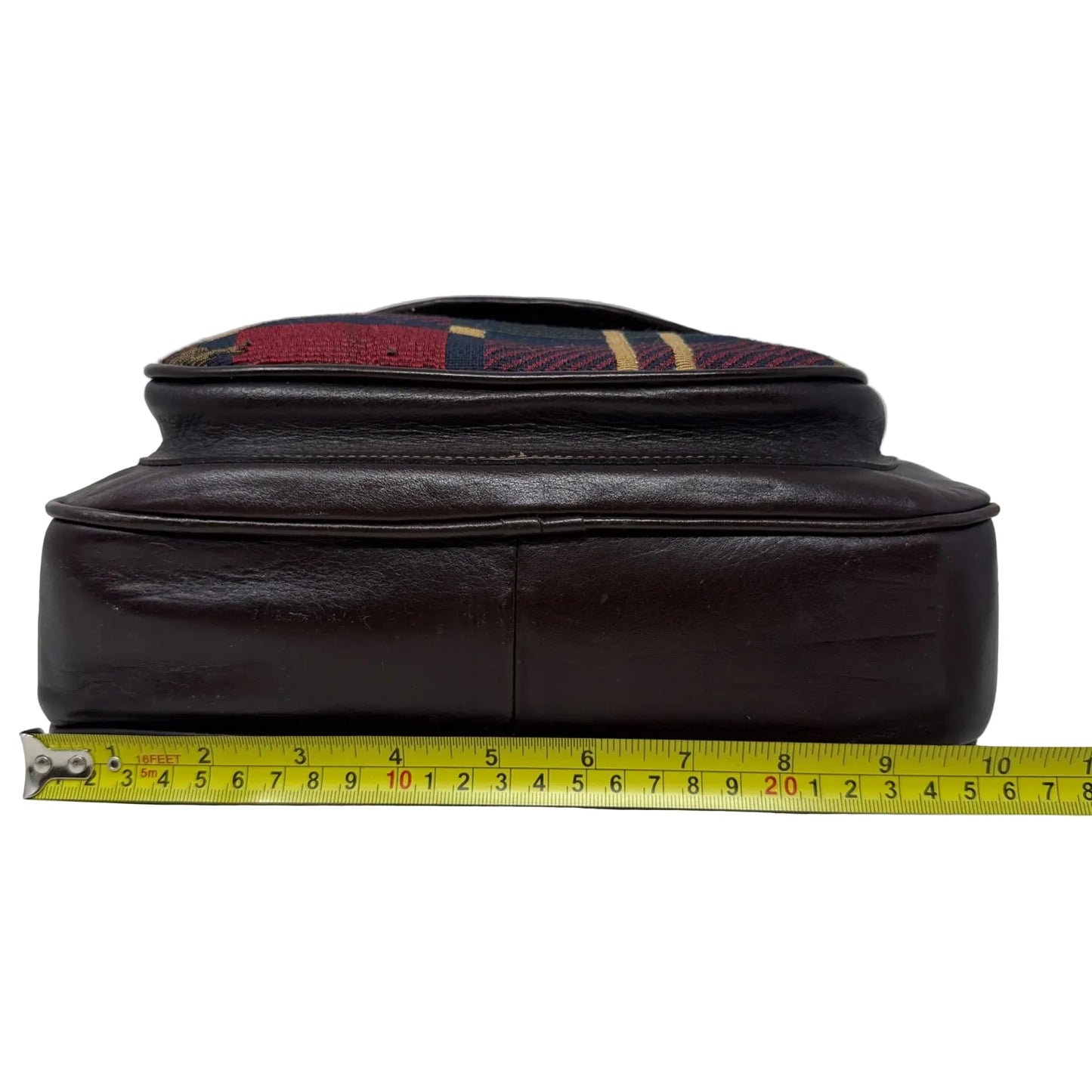 Leather & “Golfer” Tapestry Crossbody Bag By MAC Design Belts & Bags, Size: Medium