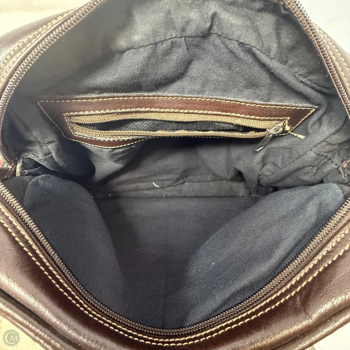 Leather & “Golfer” Tapestry Crossbody Bag By MAC Design Belts & Bags, Size: Medium