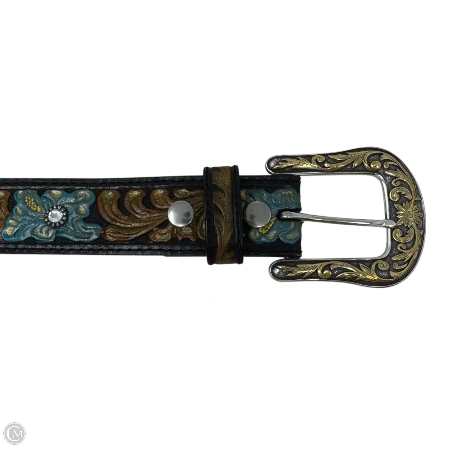 Rhinestone Floral Belt Leather By Nocona, Size: Large
