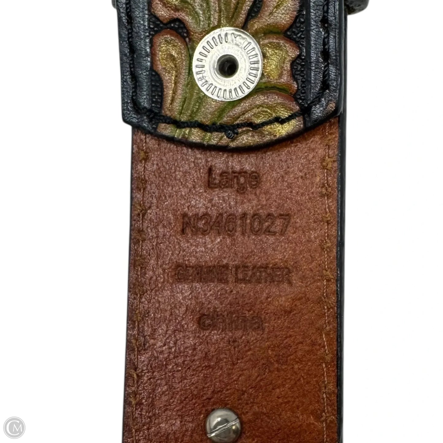 Rhinestone Floral Belt Leather By Nocona, Size: Large