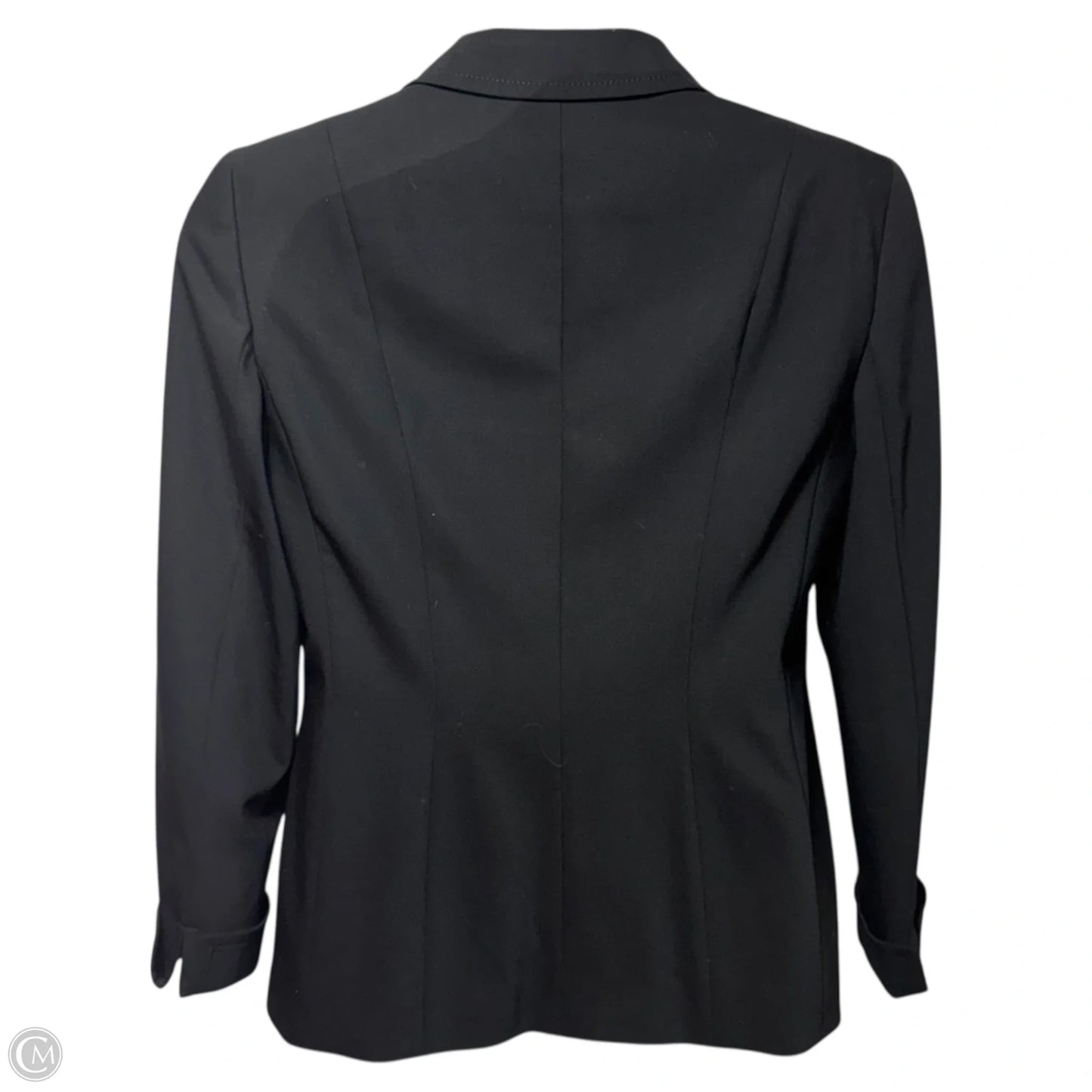 Stretch Wool Blazer Designer By Escada In Black, Size: M