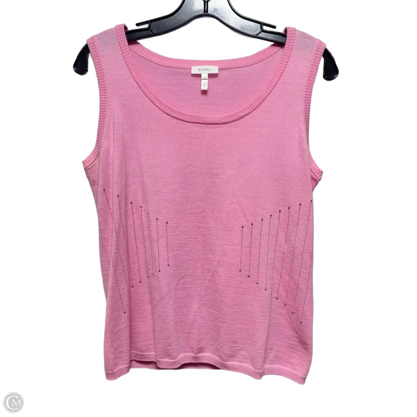 Wool Knit Tank Top Sleeveless Designer By Escada In Pink, Size: M