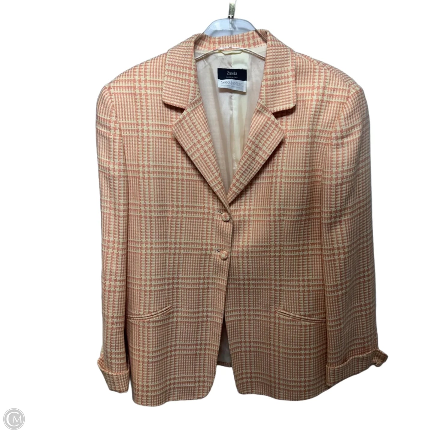 Blazer By Zanella In Cream & Orange, Size: 14