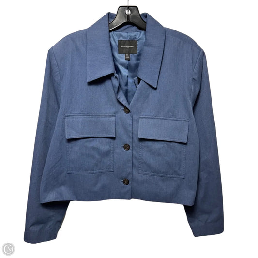 Cropped Utility Jacket By Banana Republic In Blue, Size: Xl