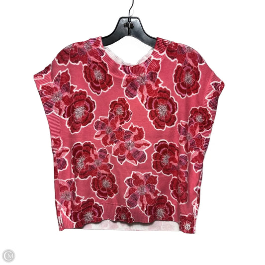 Sweater Vest By Loft In Floral Print, Size: S