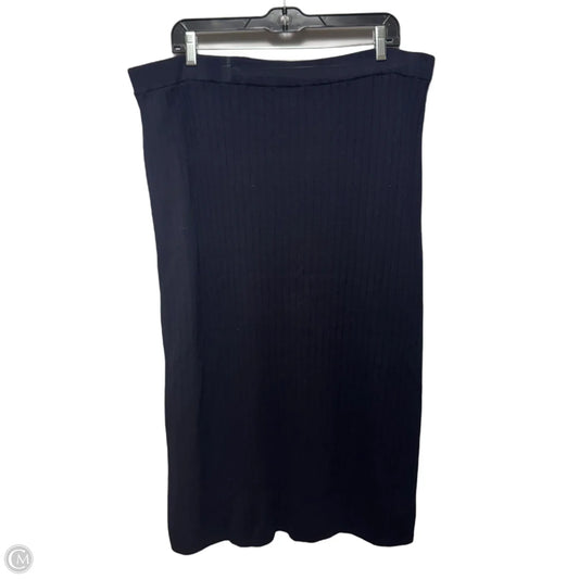 Rib Knit Skirt Maxi By Talbots In Navy, Size: Xl