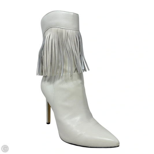 Tries Pointed Toe Ankle Bootie By Nine West In Cream, Size: 7.5