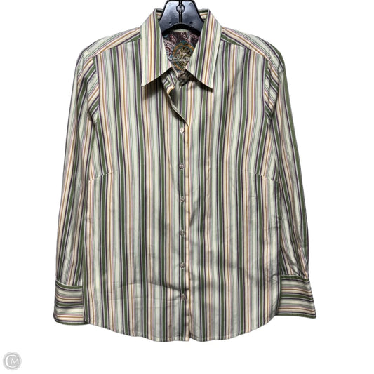 Top Long Sleeve By Robert Graham In Striped Pattern, Size: M