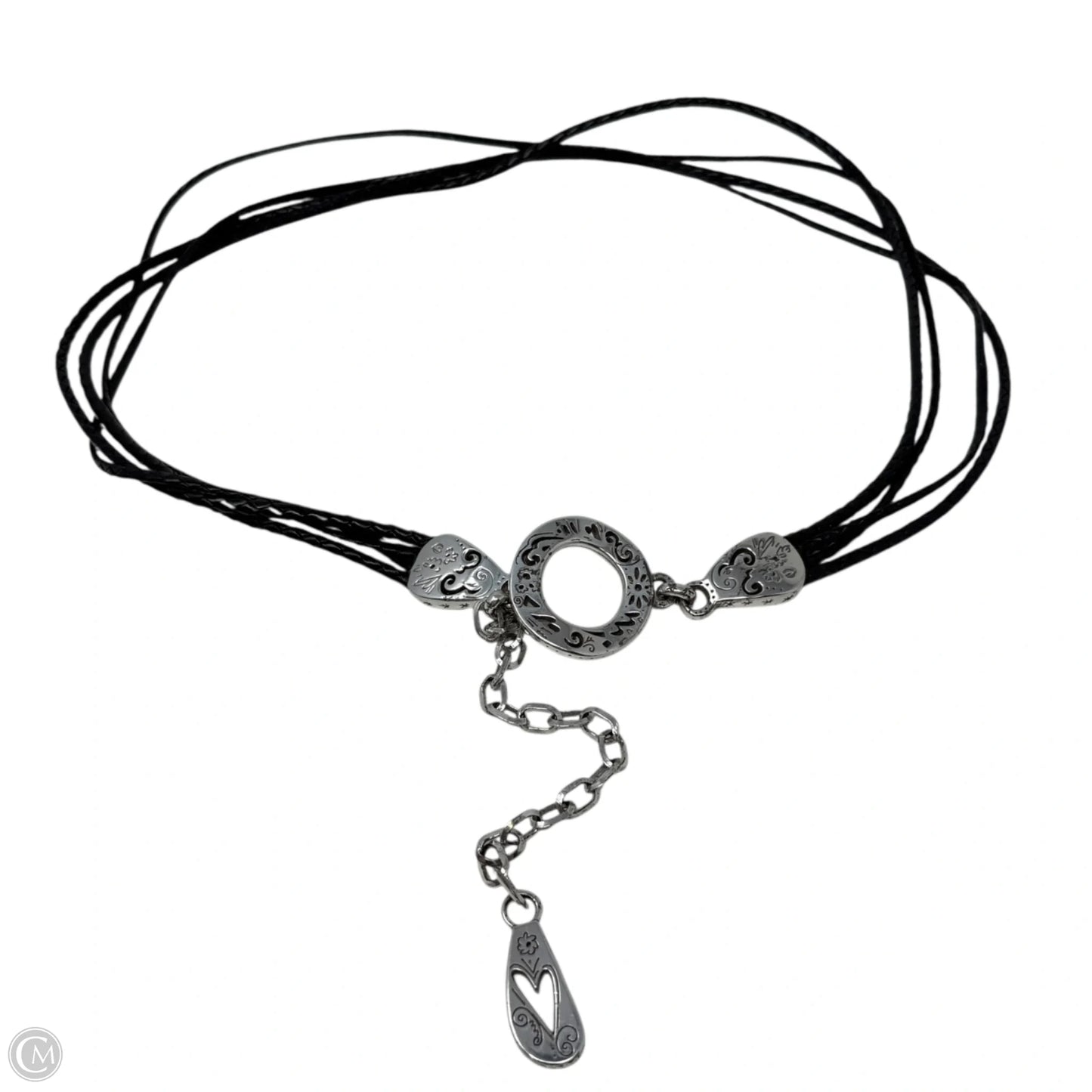4-Strand Leather & Silver Plate Chain Belt By Brighton