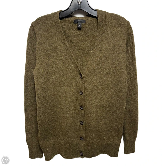 Wool Sweater Cardigan By J. Crew In Green, Size: S