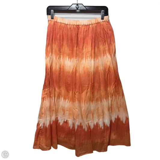 Skirt Maxi By Chicos In Orange & White, Size: S