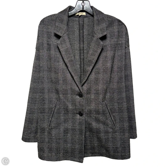 Blazer Style Coat By Madewell In Black & Grey, Size: L
