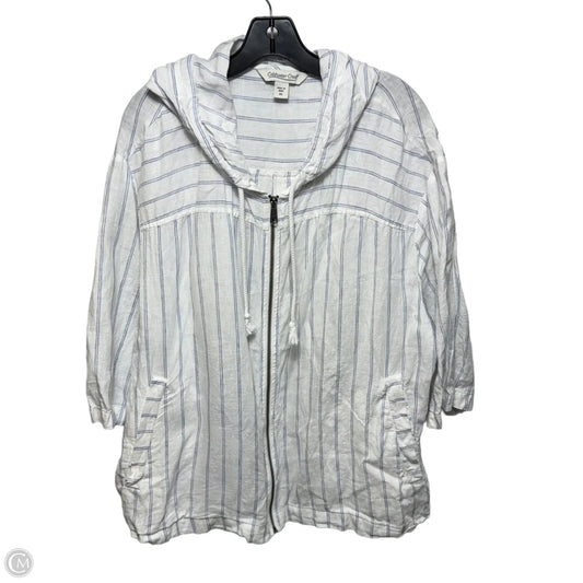 Linen Jacket Other By Coldwater Creek In Striped Pattern, Size: 3x