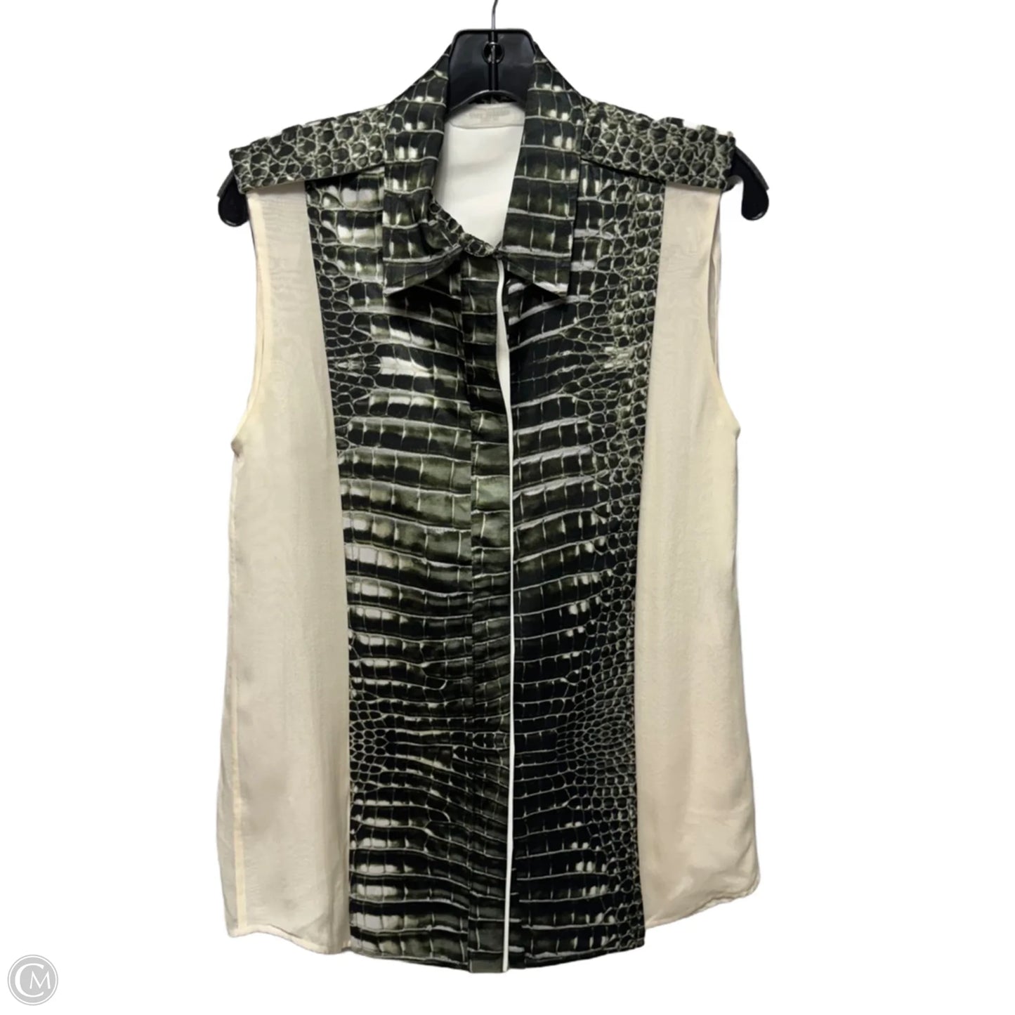 Silk Croc Blouse Sleeveless By Reed Krakoff In Snakeskin Print, Size: 8